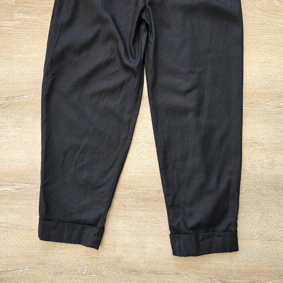COS High-Waisted Tapered Twill Trousers Black Pants Sz 2 New With Tags MSRP $120 - Picture 11 of 12